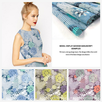 Fashion Ventilate Printing Striped Organza Fabric for Garment, Curtain Voile